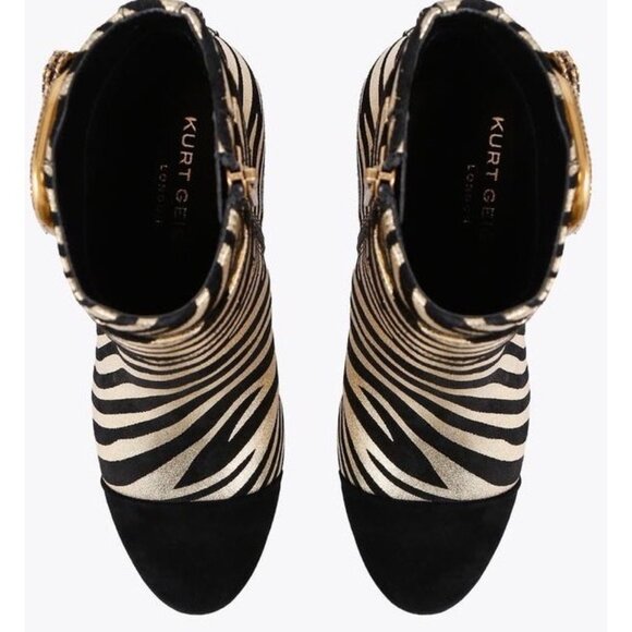 Kurt Geiger London Mayfair Zebra Crystal Heel Ankle Boots Size 37 US 7 New - Picture 11 of 16